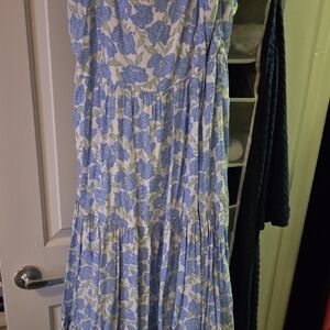 Haute Hippie Blue Floral Maxi Dress